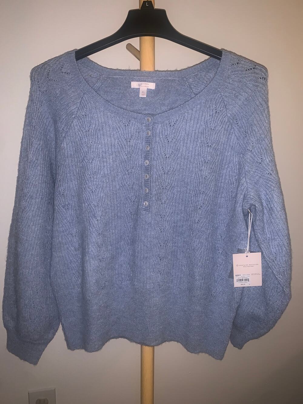 Womans XL lauren Conrad blue sweater NWT